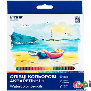 Карандаши цветные акварельные, 24 шт. Kite Classic (K-1050)