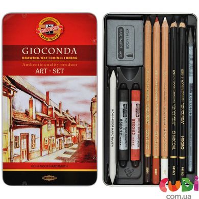 Набор художественный GIOCONDA 8890, 10 предметов, металлическая упаковка