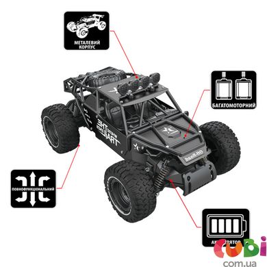 Автомобіль OFF-ROAD CRAWLER з р/к - RACE (матовий чорний, метал. корпус, акум.6V, 1:14)