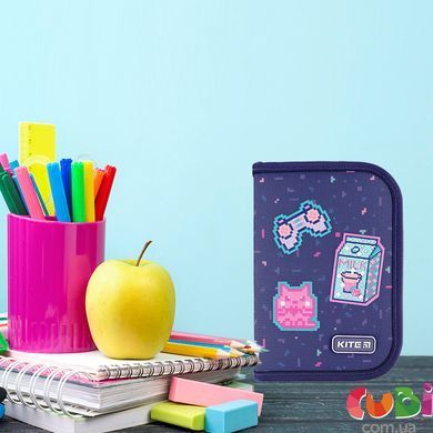 Пенал Kite 1 від., 2 відв., з наповненням 622H Pixel Love