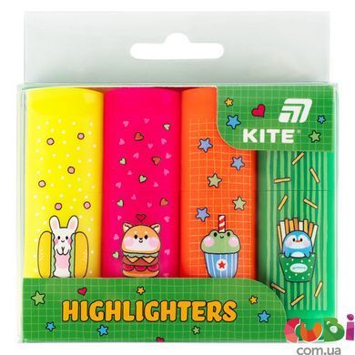 Маркер Highlighter Kite (K26-445-1), набор 4-х, неон