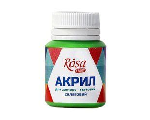 Акрил для декору, Салатовий, матовий, 20 мл ROSA START, 20037
