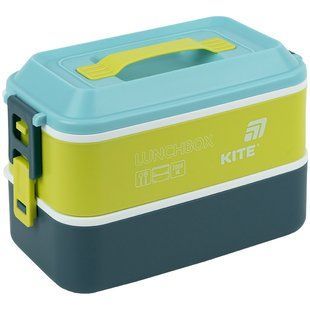 Ланчбокс Kite двойной с наполнением 2000 мл, синий (K25-1184-2)