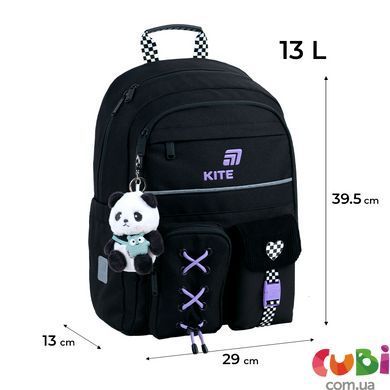 Рюкзак шкільний Kite Education Panda Love (K26-584M-2), Чорний