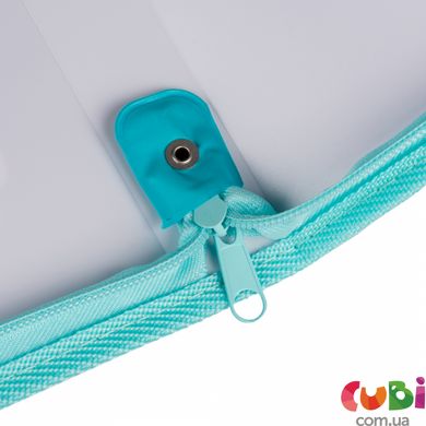 Папка-портфель Yes FC на блискавці з тканинними ручками Glamour бірюзово-фіолетова