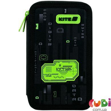 Пенал Kite 2 отделения, без наполнения 623 Digital (K26-623-2), Чорний