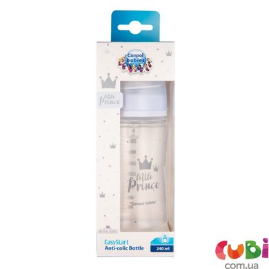 Пляшка антиколікова з широким отвором 240 мл PP Easystart Royal baby синя (35/234_blu) Canpol babies