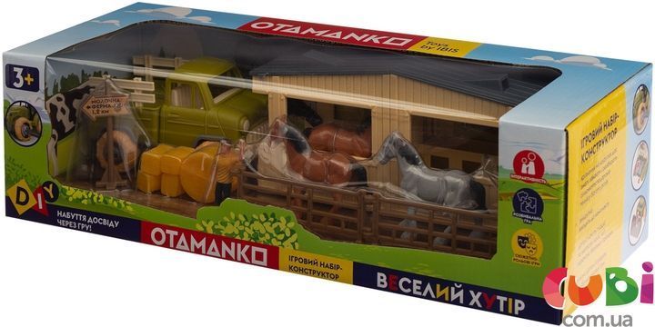Ігровий набір OTAMANKO Веселий хутір (грузовик і конюшня з кіньми) різнокольоровий, 8818, Різнобарвний