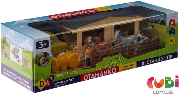 Ігровий набір OTAMANKO Веселий хутір (грузовик і конюшня з кіньми) різнокольоровий, 8818, Різнобарвний