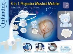 Мобіль музичний з проектором 3 в 1, блакитний, (004896I) INFANTINO