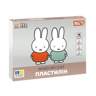 Пластилін Yes, 18 кольорів, 360г "Miffy" (540721)