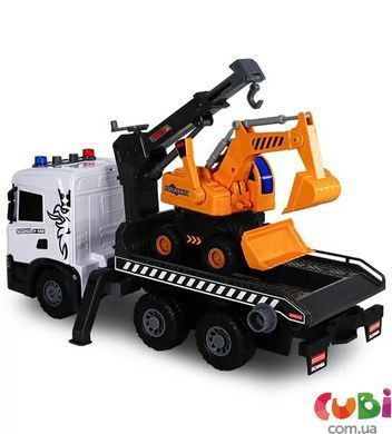 Игровой набор серии "Super Big Truck" &ndash; АВТОКРАН SCANIA С ЭКСКАВАТОРОМ (свет, звук)