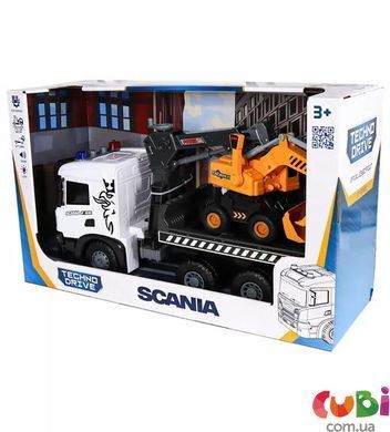Игровой набор серии "Super Big Truck" &ndash; АВТОКРАН SCANIA С ЭКСКАВАТОРОМ (свет, звук)