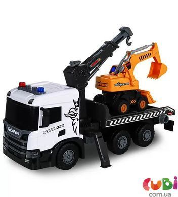 Игровой набор серии "Super Big Truck" &ndash; АВТОКРАН SCANIA С ЭКСКАВАТОРОМ (свет, звук)