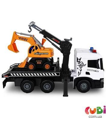 Игровой набор серии "Super Big Truck" &ndash; АВТОКРАН SCANIA С ЭКСКАВАТОРОМ (свет, звук)