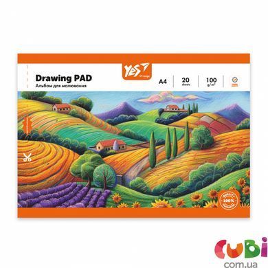 Зошит для малювання YES А4 20арк 100 скоба, з перфорацією (O&rsquo;range Line), 130607