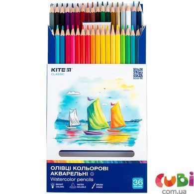 Карандаши цветные акварельные, 36 шт. Kite Classic (K-1052)