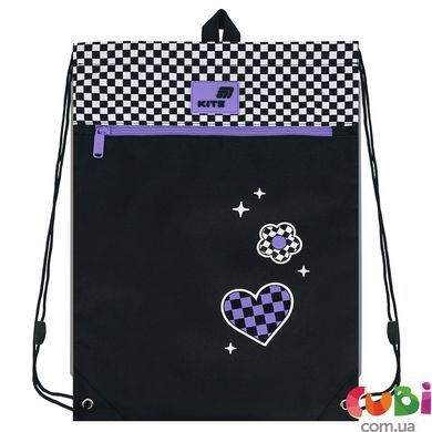 Сумка для обуви Kite 601M Flower Power (K26-601M-41), Чорний