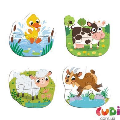 Пазл 4 в 1 Baby puzzle. День на ферме&raquo; 2-3-4-4 элемента ,300687, Різнобарвний