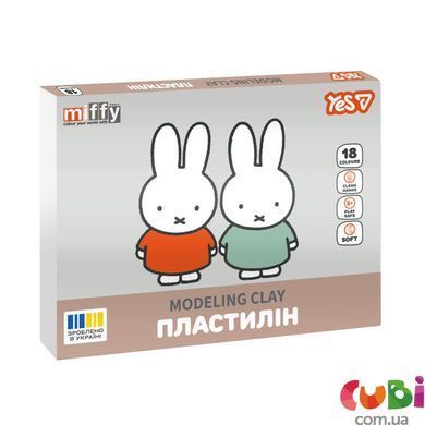 Пластилін Yes, 18 кольорів, 360г "Miffy" (540721)