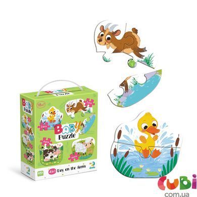Пазл 4 в 1 Baby puzzle. День на ферме&raquo; 2-3-4-4 элемента ,300687, Різнобарвний