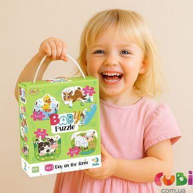 Пазл 4 в 1 Baby puzzle. День на ферме&raquo; 2-3-4-4 элемента ,300687, Різнобарвний