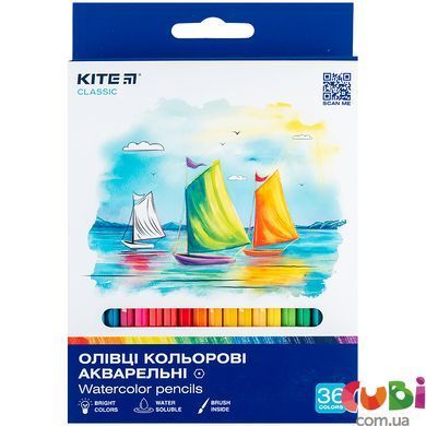 Карандаши цветные акварельные, 36 шт. Kite Classic (K-1052)