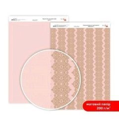 Дизайнерская бумага двухсторонняя ROSA TALENT Кружево №5 Матовая (5318013), Розовый