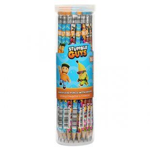 Карандаш Yes графитный круглый с резинкой, "Stumble Guys" 2 дизайна (280695)