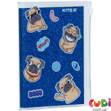 Блокнот Kite Blue dogs, 80 аркушів, клітинка, силіконова обкладинка (K22-462-4)