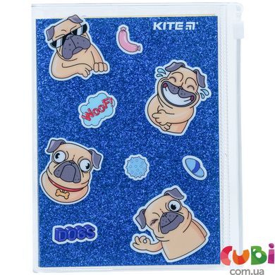 Блокнот Kite Blue dogs, 80 аркушів, клітинка, силіконова обкладинка (K22-462-4)