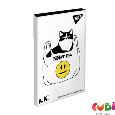 Блокнот YES А7 48 кл клей Tattoo cats, 151936