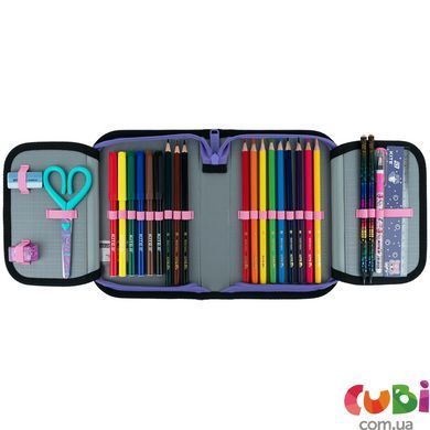 Пенал Kite 1 відділення, 2 відвороти, з наповненням 622H MH (MH26-622H), Чорний