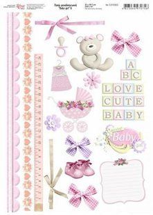 5311083 Бумага дизайнерская Вaby girl 6, 21х29,7см, 250 м2, ROSA Talent