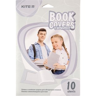 Пленка самоклеящаяся для книг Kite K20-307, 38x27 см, 10 штук, прозрачная