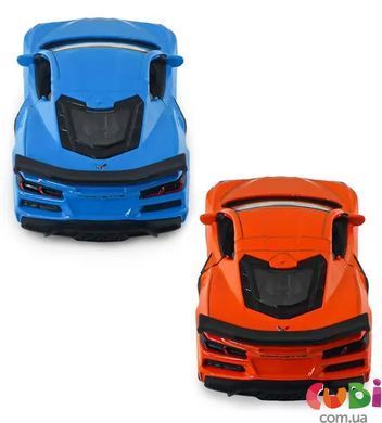 Автомодель - CHEVROLET CORVETTE Z06 2023 (оранжевый, светло-голубой)