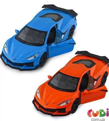Автомодель - CHEVROLET CORVETTE Z06 2023 (оранжевый, светло-голубой)