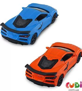 Автомодель - CHEVROLET CORVETTE Z06 2023 (оранжевый, светло-голубой)