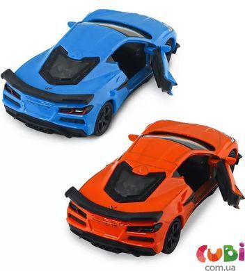 Автомодель - CHEVROLET CORVETTE Z06 2023 (оранжевый, светло-голубой)