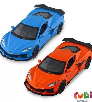 Автомодель - CHEVROLET CORVETTE Z06 2023 (оранжевый, светло-голубой)