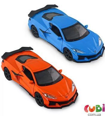 Автомодель - CHEVROLET CORVETTE Z06 2023 (оранжевый, светло-голубой)