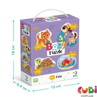 Пазл 4 в 1 &laquo;Baby puzzle. Домашні тварини&raquo; 2-3-4-4 елементи, 300688, Різнобарвний