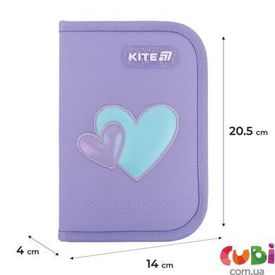 Пенал без наповнення Kite Awesome K25-622-5, 1 відділення, 2 відвороти, комбінований