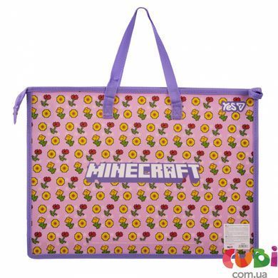 Папкапортфель Yes FC на блискавці з тканинними ручками "Minecraft. Bees" (492358)