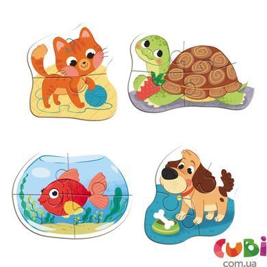 Пазл 4 в 1 &laquo;Baby puzzle. Домашні тварини&raquo; 2-3-4-4 елементи, 300688, Різнобарвний