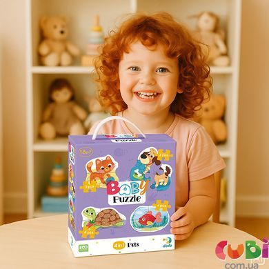 Пазл 4 в 1 &laquo;Baby puzzle. Домашні тварини&raquo; 2-3-4-4 елементи, 300688, Різнобарвний