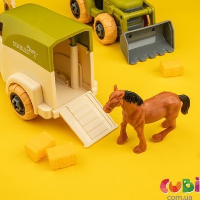 Игровой набор OTAMANKO Веселый хутор (трактор, грузовик, прицеп, фермер, лошадь, овечка) разноцветный, 8827, Різнобарвний