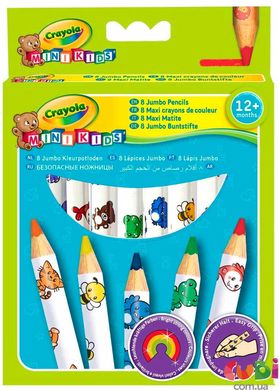 3678 8 цветных карандашей для самых маленьких Веселые животные , 1+