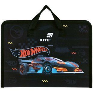 Папка-портфель на блискавці Kite Hot Wheels (HW26-202), 1 відділення, A4