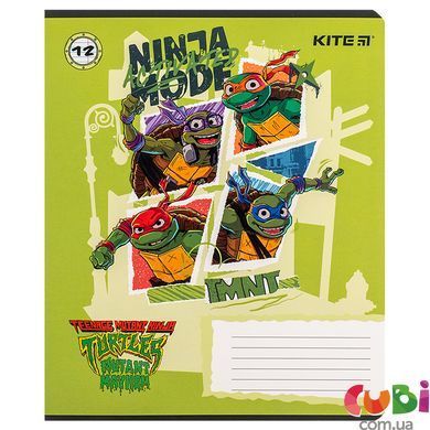 Зошит шкільний Kite Черепашки Ніндзя NT24-234, 12 аркушів, в клітинку, принт
